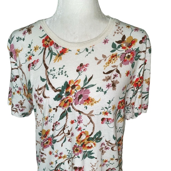 Pablo Paris Teony Floral Cotton Linen Short Sleeve Tee - 3 - L - Picture 5 of 16